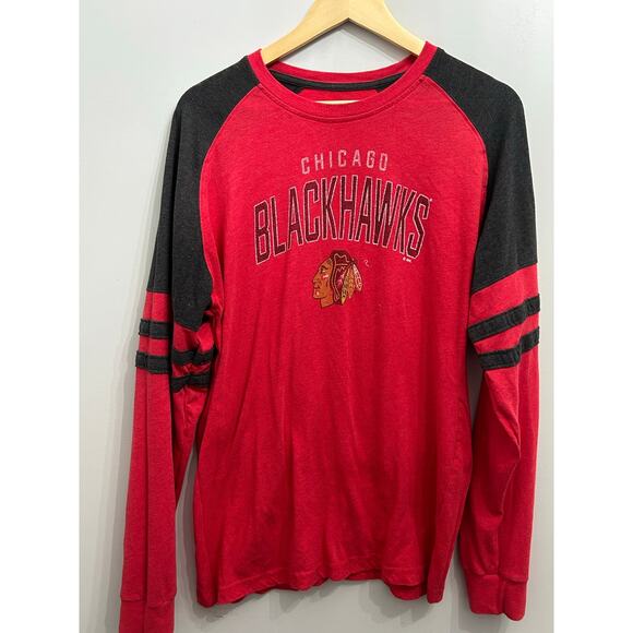 Chicago Blackhawks NHL Vintage Style Raglan Long Sleeve Shirt Large - Picture 1 of 5